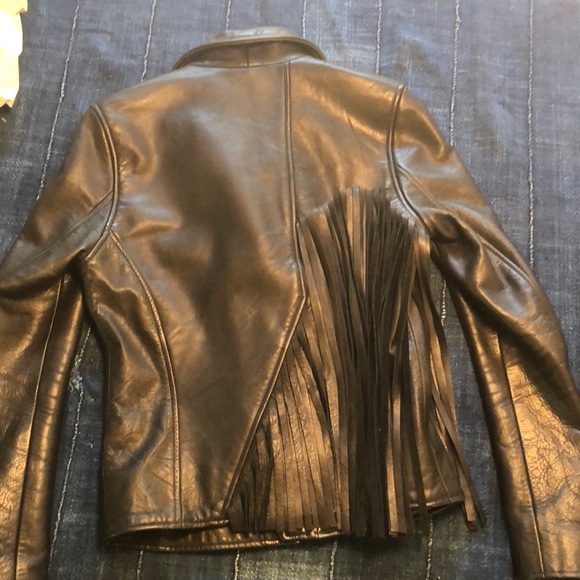Leather motorcycle style jacket - Picture 6 of 7